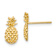 14k Yellow Gold Polished and Textured Pineapple Stud Earrings