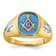 10K Yellow Gold Men's with White Rhodium and Lab Created Sapphire
Masonic Ring