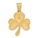 14k Yellow Gold Diamond-Cut and Brushed Shamrock Pendant