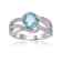 Round Blue Topaz with White Sapphire Accents Crossover Ring, 1.12ctw