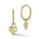 Bellissima Gold 14K Yellow Gold Dainty Heart Charm Huggie Hoop Earrings