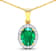 Zambian Emerald and White Diamond 14K Yellow Gold Pendant with 18 inch
Cable Chain 1.65ctw