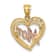 14k Two-tone Gold Textured Mom Heart Charm