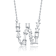 Initial W Mixed Cut CZ Pendant Necklace In Sterling Silver 18 Inch