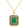 4.32 Ctw Emerald and 0.28 Ctw White Diamond Pendant in 14K YG
