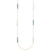 14K Yellow Gold Teal and White Color Mother Of Pearl Bar 34 Inch Necklace
