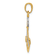 14k Two-tone Gold Polished Textured Anchor with Rope Pendant