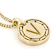 Cardano Initial V Pendant Necklace In 18K Gold Over Bronze