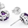 African Amethyst And Zircon Stud Earrings In Sterling Silver