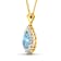 2.30ctw 14K Yellow Gold Pear  Aquamarine and White Diamond Pendant with
18 inch Cable Chain