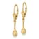 14k Yellow Gold Polished and Textured Tennis Racquet with Ball Dangle Earrings