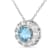 Swiss Blue Topaz Birthstone Necklace with Moissanite Accents Sterling
Silver  Pendant with Chain