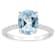 10x8mm Oval Sky Blue Topaz and 1/10 ctw Diamond Rhodium Over Sterling
Silver Ring