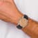 Charles Hubert Men's Stainless Steel Light Orange Dial Dual Time Watch