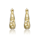 Openwork U-Shaped Oblong Hoop Earrings In 14K Gold Over Brass