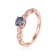 Blue Lab Created Alexandrite with Moissanite Accents 14K Rose Gold Over
Sterling Silver Ring