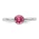Sterling Silver Stackable Expressions High 5mm Pink Crystal Ring
