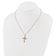 14K Rose Gold Over Sterling Silver Cubic Zirconia Cross with 2 Inch
Extension Necklace