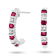0.90ctw Ruby and Diamond J Hoop Earrings in 14k White Gold