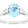 Sky Blue Topaz And Lab-Grown Diamond Three-Stone Ring In Sterling Silver