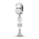Rhodium Over Sterling Silver LogoArt Zeta Tau Alpha Vertical Letters Bead