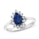 0.79ctw Sapphire and Diamond Halo Ring in 14k White Gold