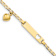 10k Yellow Gold Children's Flat Mariner Link ID with Dangling Heart Bracelet