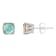 6mm Square Cushion Labradorite Rhodium Over Sterling Silver Stud Earrings