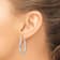 Rhodium Over Sterling Silver 4mm Textured Hoop Earrings