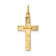 14k Yellow Gold Diamond-Cut and Satin Cross Pendant