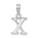 Sterling Silver Polished Block Initial -X- Pendant