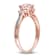 Morganite, Created White Sapphire and Diamond 10K Rose Gold Ring 1.19ctw