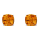 6mm Square Cushion Citrine Rhodium Over Sterling Silver Stud Earrings