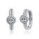 CZ Cable Hoop Earrings In Sterling Silver
