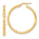 14k Yellow Gold 1 1/8" Polished and Fancy Hoop Earrings