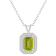 8x6mm Emerald Cut Peridot 1/7 ctw Diamond Rhodium Over Sterling Silver
Halo Pendant with Chain