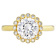 Round CZ Ring With Halo In 18K Over Sterling Silver