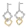 14K Two-tone Lab Grown Diamond SI1/SI2, G H I, Fancy Square Drop Post Earrings