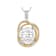 Two-tone Oval CZ Pendant With Chain In Platinum-Enhanced Sterling Silver
And 18K Gold Over Sterling Silver 8.45ctw
