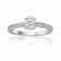 Oval and Round Moissanite Sterling Silver Ring, 0.85ctw