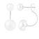 6-10mm White Cultured Freshwater Pearl Rhodium Over Sterling Silver Earrings