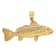 14k Yellow Gold Textured Red Fish Pendant