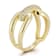 Sterling Statements 14K Yellow Gold Over Sterling Silver Pave Bold Link Ring