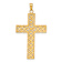 14k Two-tone Gold Textured Latin Cross Pendant