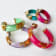 14K Yellow Gold Over Sterling Silver Small Gold Leaf Acrylic Hoop
Earrings in Pink
