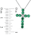 1.33ctw Emerald and Diamond Cross Pendant in 14K White Gold