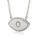 Lab Created Blue Opal Pendant with CZ Accents Rhodium Over Sterling
Silver Evil Eye Necklace