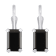 6x4mm Emerald Cut Black Onyx Rhodium Over 10k White Gold Drop Earrings