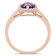 Amethyst and Diamond 10K Rose Gold Halo Ring 0.79ctw