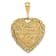 14k Yellow Gold Textured Reversible Sweet 16 Heart Pendant